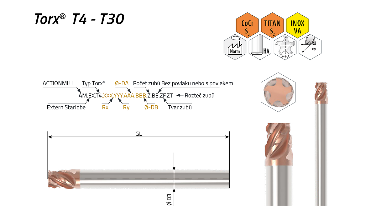 ACTIONMILL Extern Starlobe (fréza na profily Torx®)