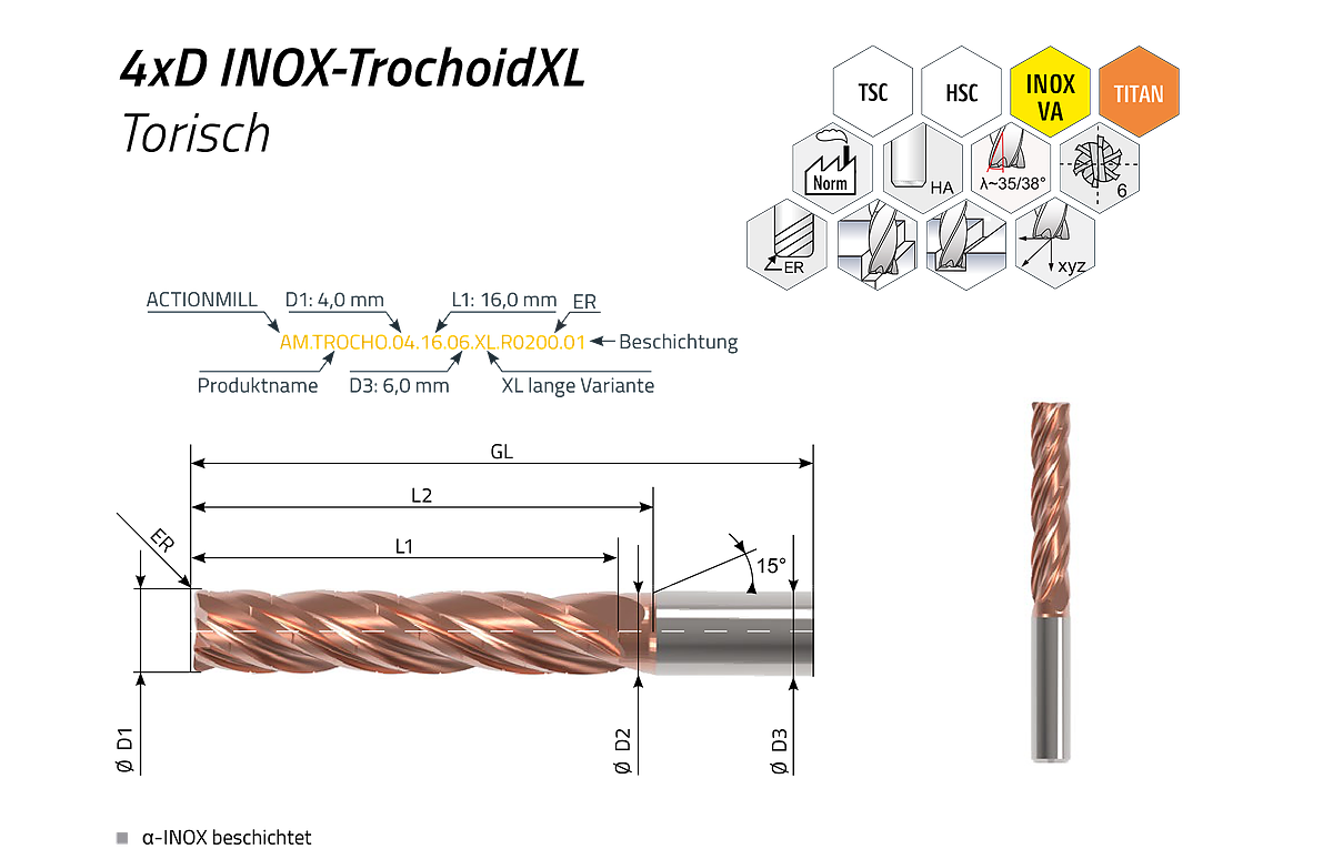 ACTIONMILL Trochoid XL & XXL torisch (mit ER)