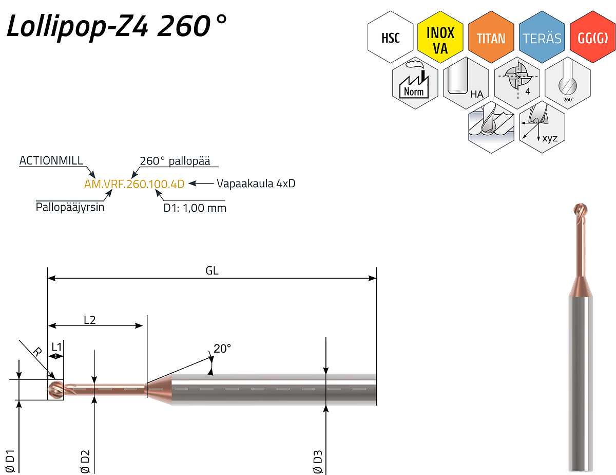 ACTIONMILL INOX Lollipop-Z4 260°
