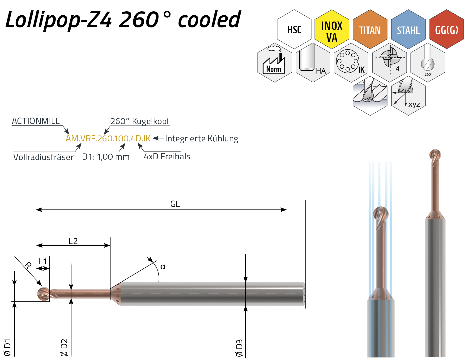 ACTIONMILL INOX Lollipop-Z4 260° cooled
