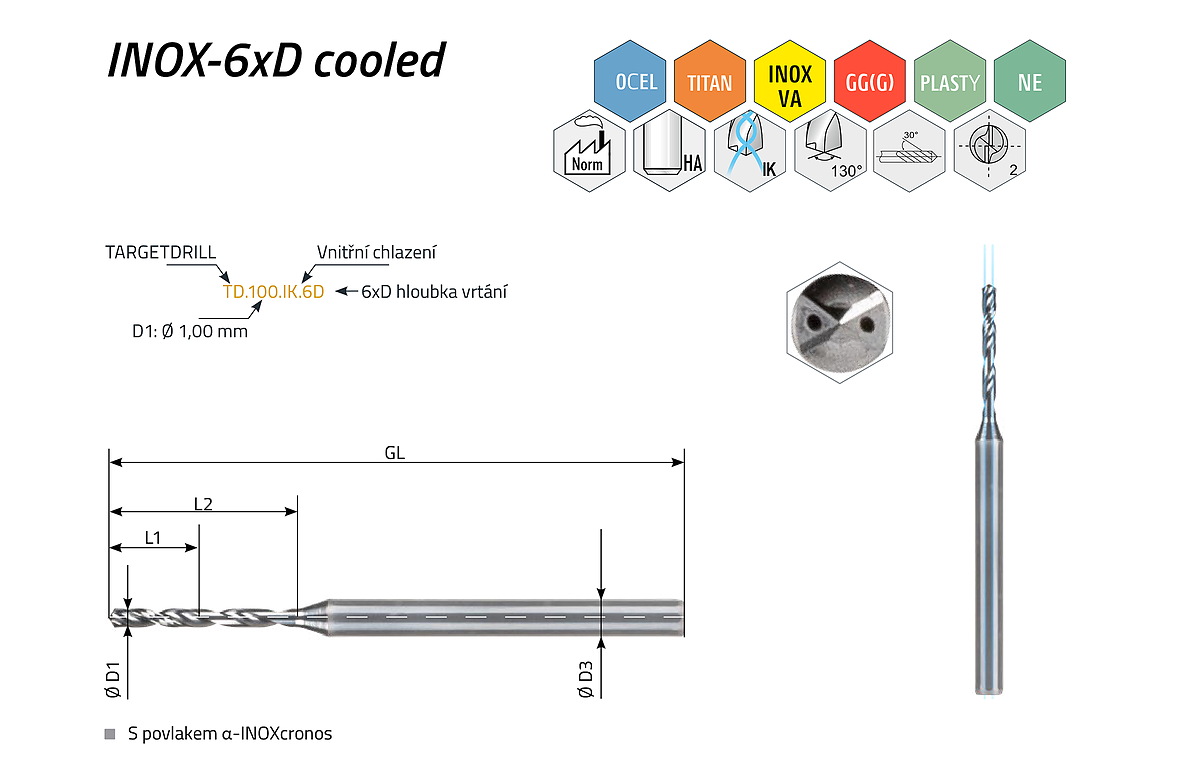 TARGETDRILL INOX-6xD až 24xD cooled