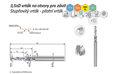 TARGETDRILL Thread-Core 3,5xD-Pilot cooled – pohled 1